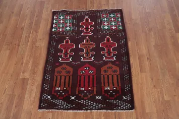 Geometric Wool Balouch Persian Foyer Rug 3x4