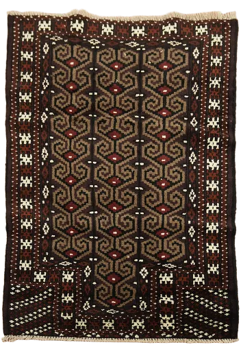 Geometric Balouch Persian Area Rug 3x4