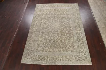 Floral Distressed Kashan Persian Area Rug 8x12