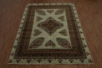 100% Vegetable Dye Floral Tabriz Persian Area Rug 10x14