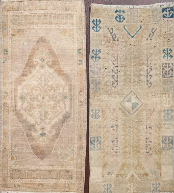 Set of 2 Geometric Anatolian Turkish Rugs 2x3