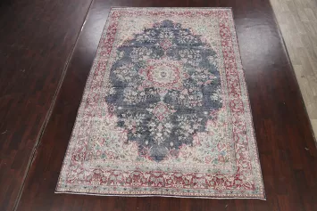 Muted Distressed Kerman Persian Area Rug 8x12