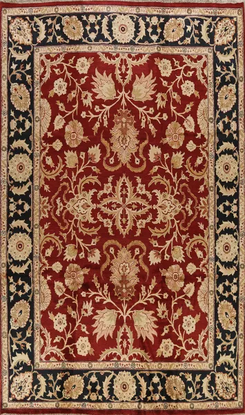 All-Over Floral Agra Red and Black Area Rug 9x12
