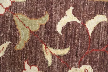 Classic Brown Peshawar Area Rug with Enchanting Floral Details for Rich Room Ambiance 5x7