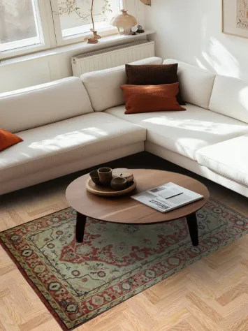 Geometric Heriz Oriental Area Rug 4x6