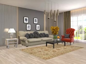 All-Over Floral Peshawar Oriental Area Rug 5x8