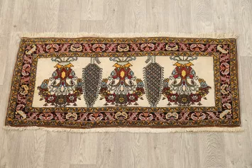 100% Vegetable Dye Pictorial Bidjar Persian Runner Rug 2x5