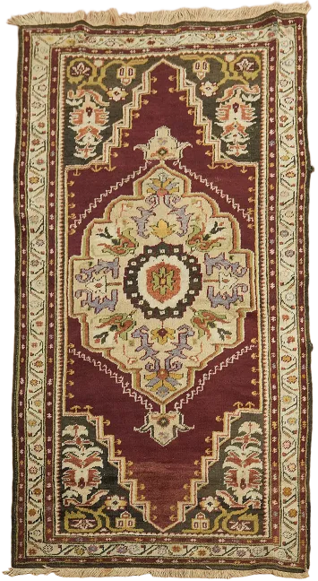 Vegetable Dye Geometric Anatolian Oriental Area Rug 4x7