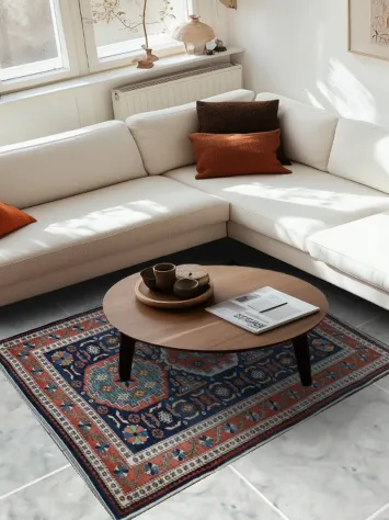 Vegetable Dye Geometric Kazak Oriental Area Rug 5x6