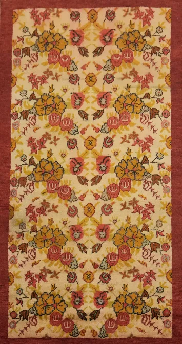 Antique Floral Kerman Persian Rug 3x6
