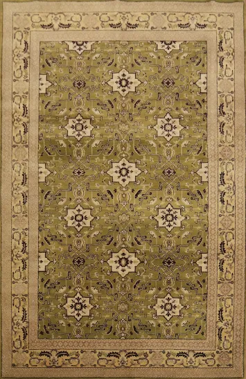 Geometric Savonnerie Persian Area Rug 6x9