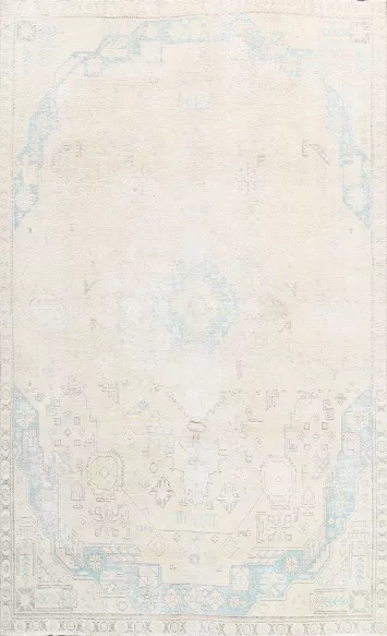 Muted Distressed Tabriz Persian Area Rug 8x11