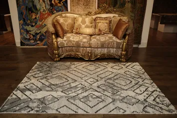 Gray Abstract Pattern Rug for Contemporary Room 5x7