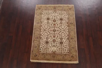 100% Vegetable Dye Floral Kashan Oriental Area Rug 4x6