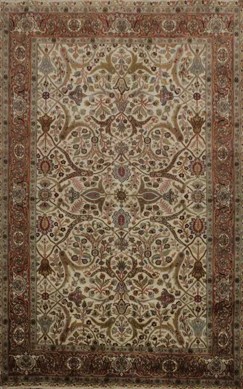 Luxurious Beige Persian Style Rug with Exquisite Details 6x9