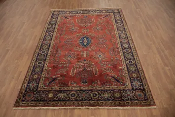 100% Vegetable Dye Floral Kashan Oriental Area Rug 6x9
