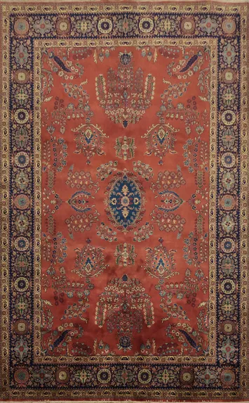 100% Vegetable Dye Floral Kashan Oriental Area Rug 6x9