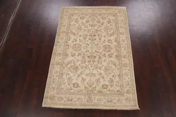 Vegetable Dye Floral Peshawar Chobi Oriental Area Rug 4x6