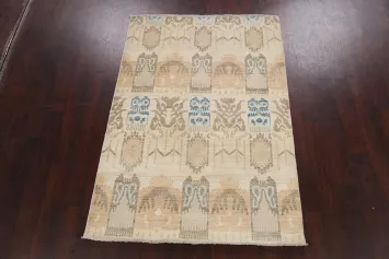 Vegetable Dye Abstract IKats Oriental Area Rug 4x6