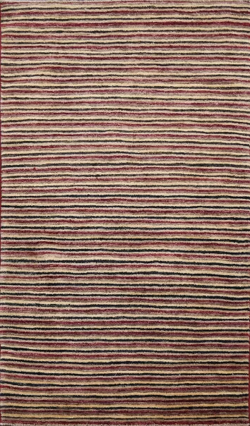 Modern Stripe Gabbeh Kashkoli Oriental Area Rug 3x5