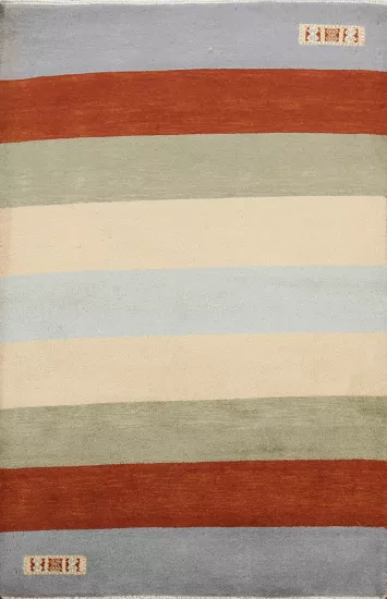 Modern Gabbeh Kashkoli Oriental Area Rug 3x5