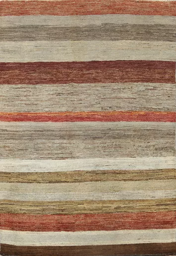 Stripe Modern Gabbeh Kashkoli Oriental Area Rug 4x6