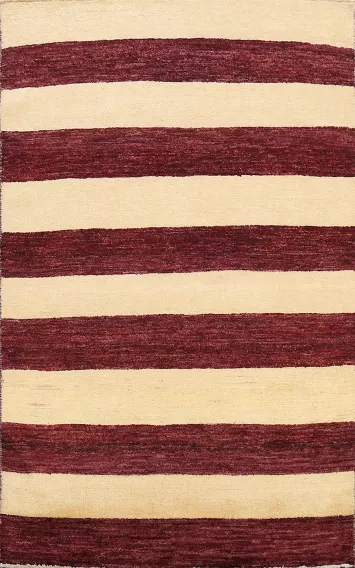 Striped Gabbeh Kashkoli Oriental Area Rug 4x6