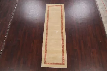 Bordered Gabbeh Kashkoli Oriental Runner Rug 3x9