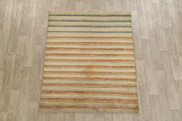 Stripe Modern Gabbeh Kashkoli Oriental Area Rug 5x6