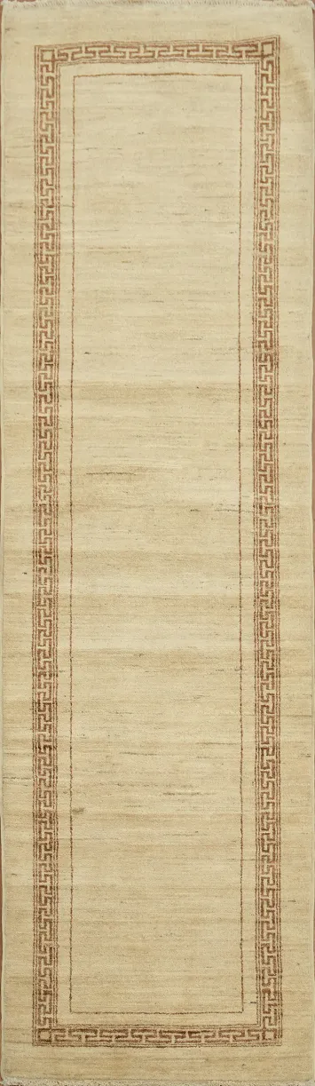 Timeless Beige Runner Featuring Greek Key Border Design 3x9
