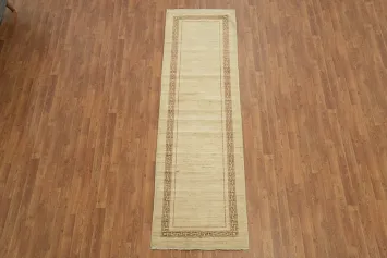 Timeless Beige Runner Featuring Greek Key Border Design 3x9