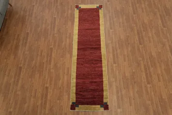 Contemporary Gabbeh Kashkoli Oriental Runner Rug 3x10