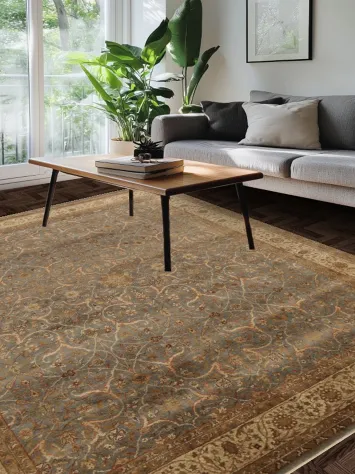 100% Vegetable Dye Kashan Oriental Area Rug 8x10