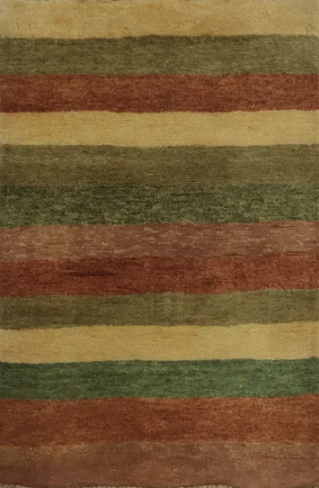 Striped Gabbeh Kashkoli Modern Accent Rug 2x3