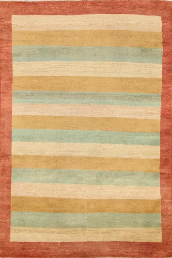 Contemporary Gabbeh Kashkoli Oriental Area Rug 4x6