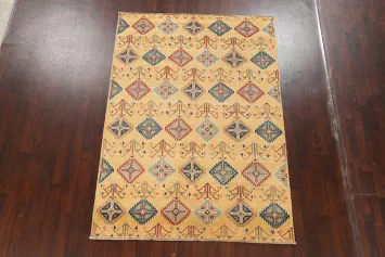100% Vegetable Dye Super Kazak Oriental Area Rug 6x9