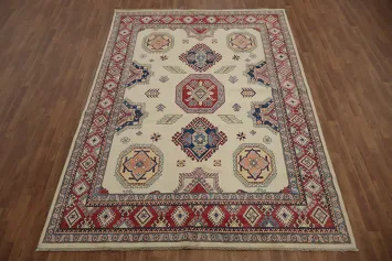 Exquisite Super Kazak Area Rug 7x10 with Intricate Symmetrical Designs
