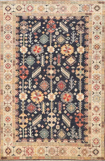 Geometric Peshawar Chobi Oriental Area Rug 6x8