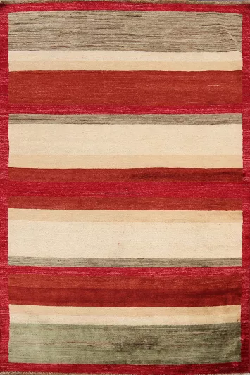 Contemporary Gabbeh Kashkoli Oriental Area Rug 4x6