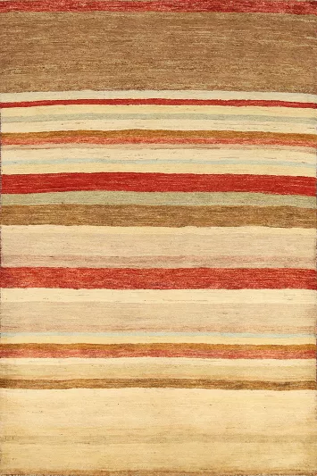 Stripe Modern Gabbeh Kashkoli Oriental Area Rug 4x6