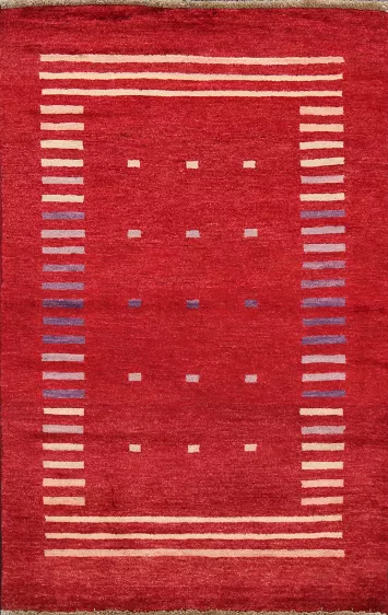 Contemporary Gabbeh Kashkoli Oriental Area Rug 3x4