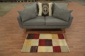 Checkered Modern Gabbeh Kashkoli Oriental Area Rug 2x4