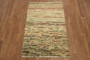Modern Abstract Earth Tones Striped Rug 2x4