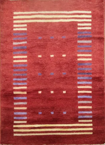 Contemporary Gabbeh Kashkoli Handmade Rug 3x4