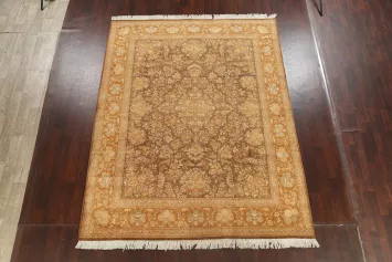 100% Vegetable Dye Floral Kashan Persian Area Rug 8x10