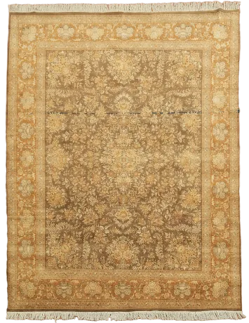 100% Vegetable Dye Floral Kashan Persian Area Rug 8x10
