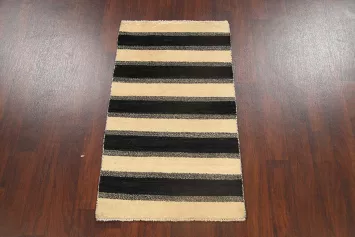 Stripe Modern Gabbeh Kashkoli Oriental Area Rug 3x4