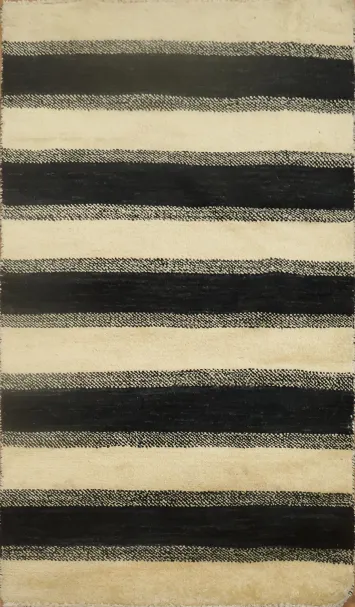 Stripe Modern Gabbeh Kashkoli Oriental Area Rug 3x4