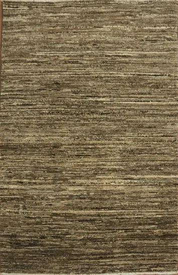 Natural Elegance: Brown Tones Handcrafted Striped Rug 3x4