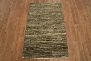 Natural Elegance: Brown Tones Handcrafted Striped Rug 3x4